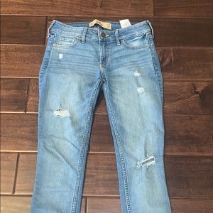 Hollister Blue Low Waisted Skinny Jeans